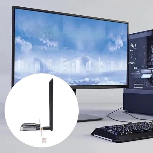 VBESTLIFE Tarjeta WiFi 6E PCIe para PC de Escritorio, 4174 Mbps, Banda Triple, Adaptador Bluetooth 5.2, para Windows 10, 11 y Linux, Antena 8DB miniatura 2