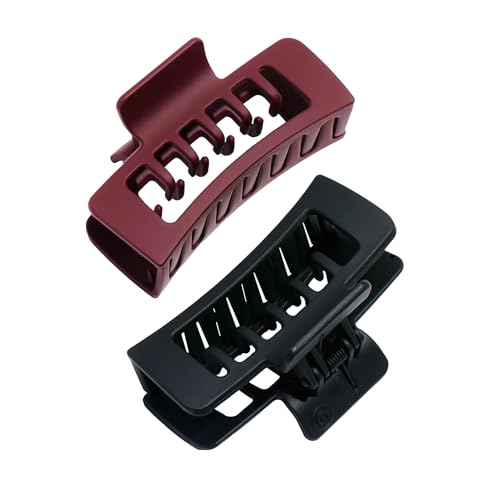Gimme Beauty Rectangle Double Teeth Claw Clip - Extra Grip Accessory Set - Perfect for Medium Hair -...
