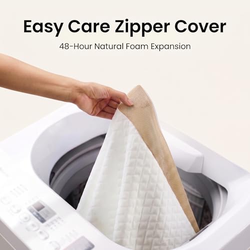 Image of Marsail Full Size 3 Inch Cooling Gel Memory Foam Mattress Topper, Soft Removable Cover, CertiPUR-US & Oeko-TEX Certified, for Sofa, RV, Camping