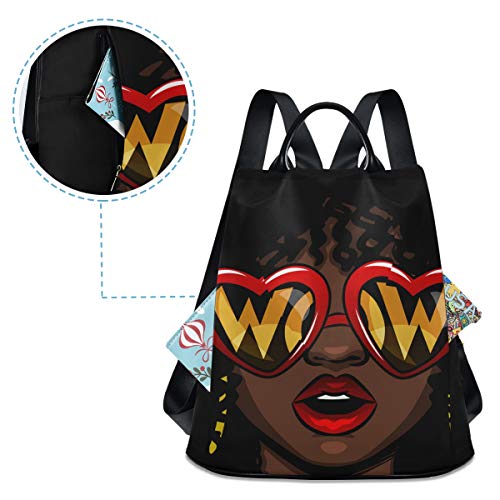 Image of ALAZA Afro African American Woman Backpack Purse for Women Anti Theft Fashion Back Pack Shoulder Bag
