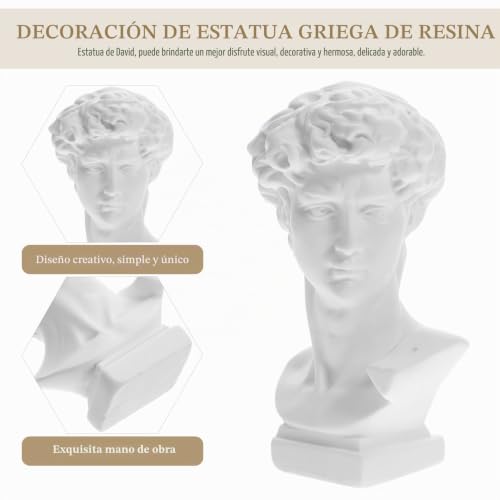 Miniatura 2 de Homsfou 1 Set Greek David Bust Estatuas Roman Pillar Column Estatuas De Resina Estatuas Base Pedestal Stand Mini Mitología Griega Escultura Griega Decoración Para La Mesa De Boda