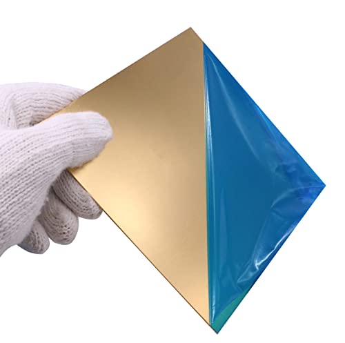 Daseyyue 2 Pcs C280 Brass Sheet,6 Inch X 6 Inch X 0.032 Inch,20 Gauge(0.81Mm) Thickness, No Scratches, Protective Film On Both Sides #TOP3