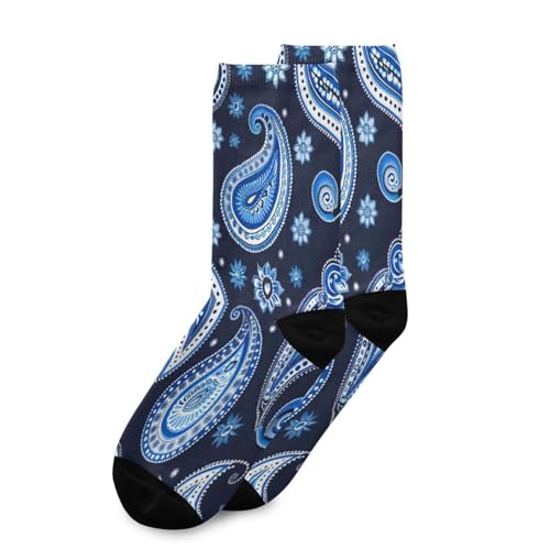 Colorful Paisley Women's Men's Crew Socks, Soft Breathable Athletic Socks for Running Cycling Sports, 1 Pairs3