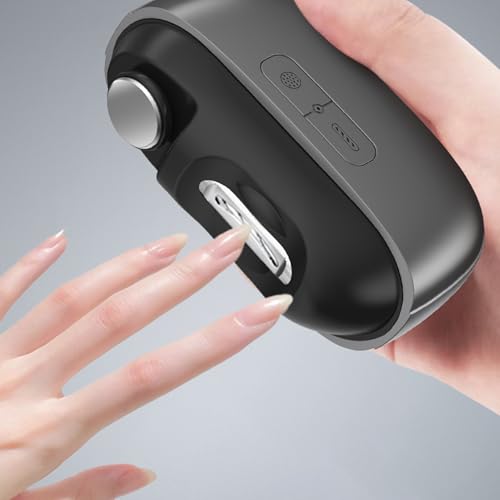 Coupe-ongles électrique rechargeable USB à éclairage LED frontal gris