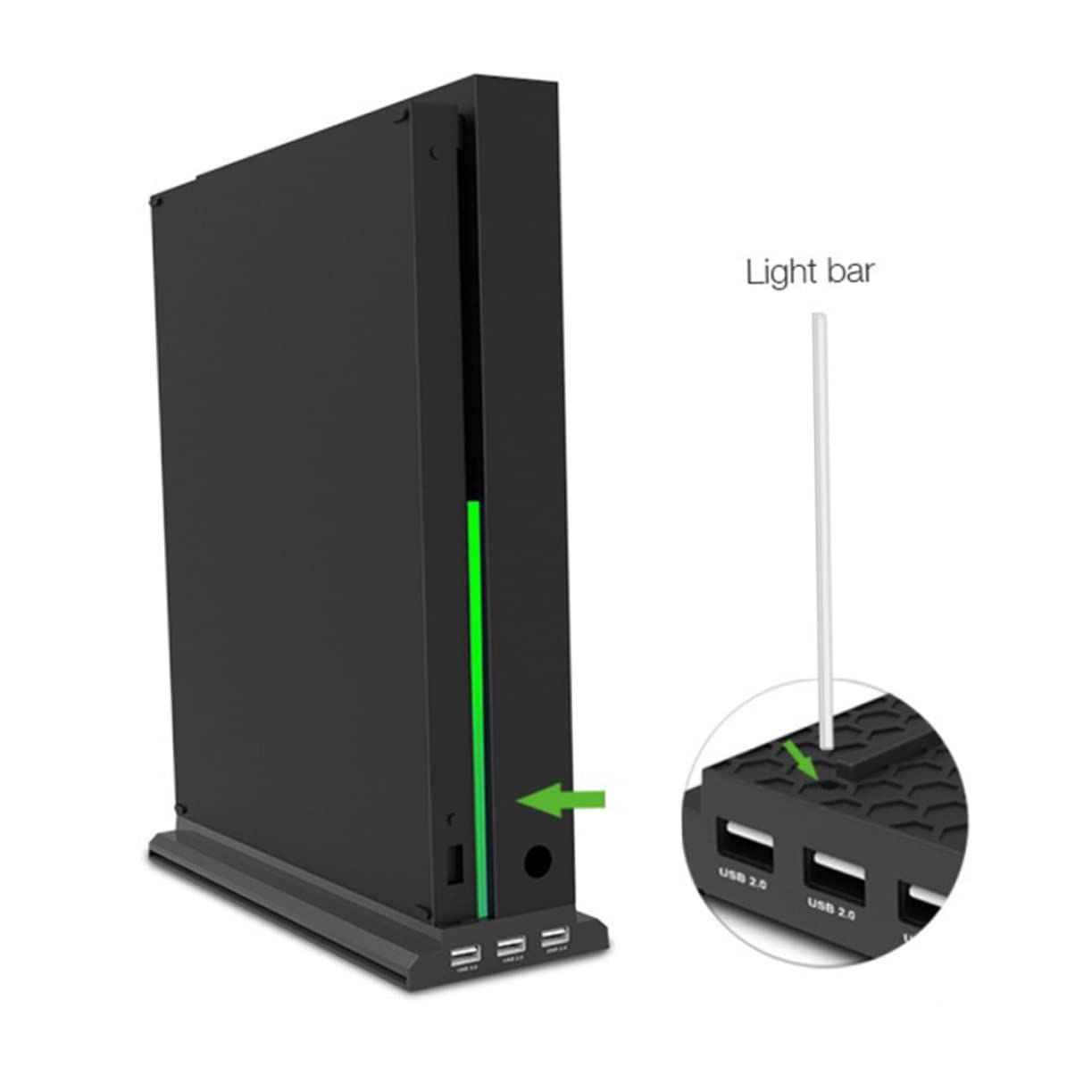 Veemoon Supporto Verticale Per Console Di Gioco Con Ventola Di Raffreddamento e Hub Usb Triplo Compatibile Con One Nero Controllo Della Temperatura e Design Elegante Per Massima Efficienza