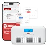 X-Sense Détecteur de Monoxyde de Carbone Connecté avec Alertes Vocales Français, Détecteur de CO avec Moniteur de Température et d'Humidité, Batterie Remplaçable, Niveau de Pic CO Historique, XC0M-iR