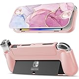 Fintie (フィンティー) フリップケース Nintendo Switch OLEDモデル用 - [スクリーンセーフ] スリムな保護ソフトTPUシェル 磁気的に取り外し可能なフロントカバーと人間工学に基づいたグリップ付き Switch OLED Model 2021 (ドリーミーマーブル)