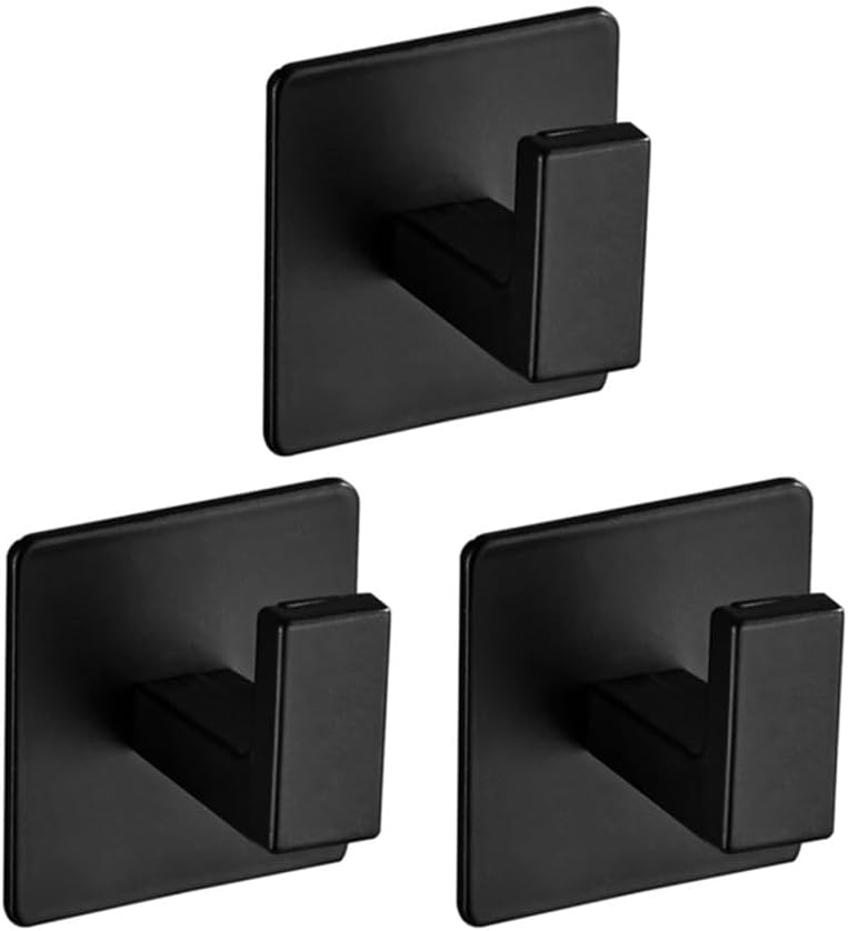 1/4pcs Black Self-Adhesive Wall Hooks for Hanging Keys Clothes Hanger Door Robe Hook Coat Rack Towel Holder Bathroom Accessories,2pcs (3pcs)