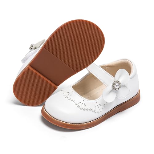 Image of PHIRAMIN Toddler Girl Mary Jane Student Oxford Shoes-Little Girl School Uniform Shoes for Wedding Party
