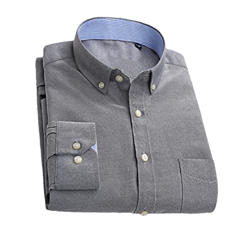 Chemise en tricot Oxford à carreaux Pohullan coupe classique taille M pour homme
