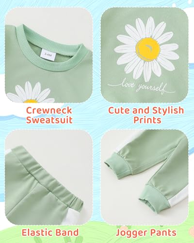 Toddler Baby Girl Clothes Infant Girls Outfits Fall/Winter Sweatsuit Cute Sweatshirts Jogger Pants Girl Clothing Sets3