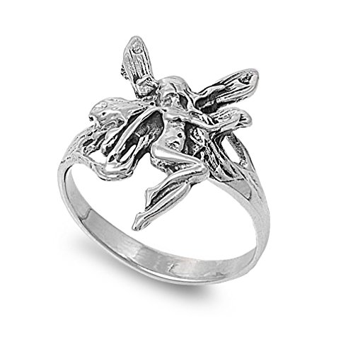 CloseoutWarehouse 925 Sterling Silver Fairy Goddess Ring