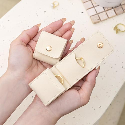 Gosibconp Mini Travel Jewelry Bag, Mini Travel Jewelry Roll Bag, Tinycious Portable Foldable Travel Jewelry Organizer Case with Buckle, For Travel Business Trip Jewelry Pouch for Girls (3pcs)4