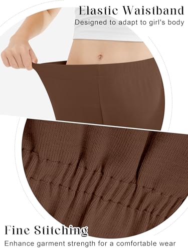 Resinta Girl's Cotton Footless Leggings Toddler Girls Stretchy Basic Leggings Pull On Tights for Everyday Wear, 4-14 Years2