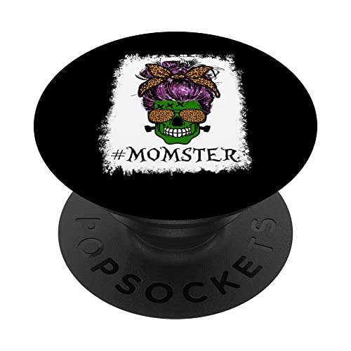 Momster Mom Halloween Skull Leopard Funny Monster Costume PopSockets PopGrip Intercambiabile