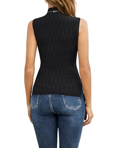 Totatuit Sleeveless Turtleneck Tops for Women Mock Turtle Neck Sweater Vest Casual Knit Pullover Tank Top 2025 Trendy Clothes4