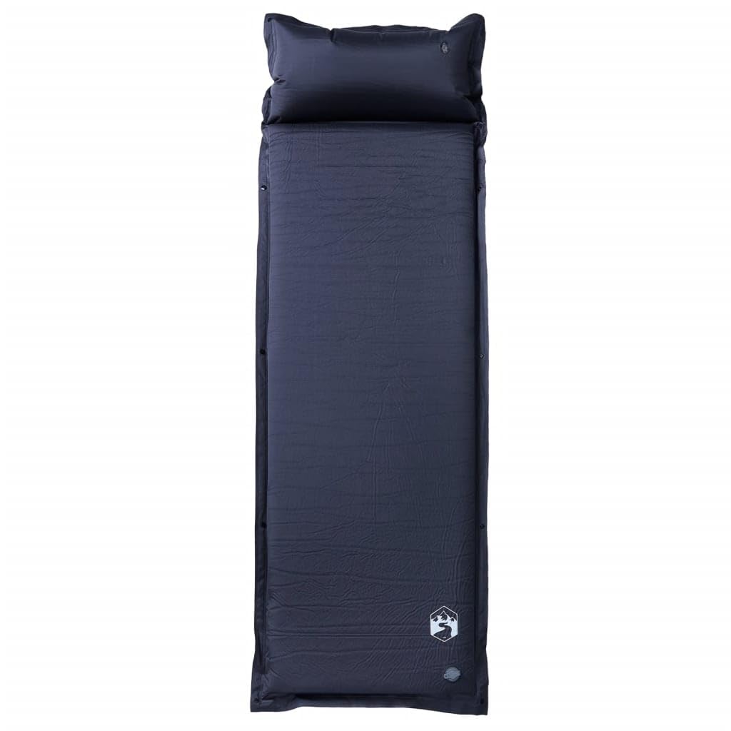 Colchoneta autoinflable con cojín gris para senderismo, playa, viaje, tienda de campaña