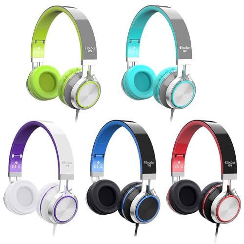 Elecder I39-GRAY/MINT Headphones With Microphone Foldable Lightweight Adjustable thumb #7