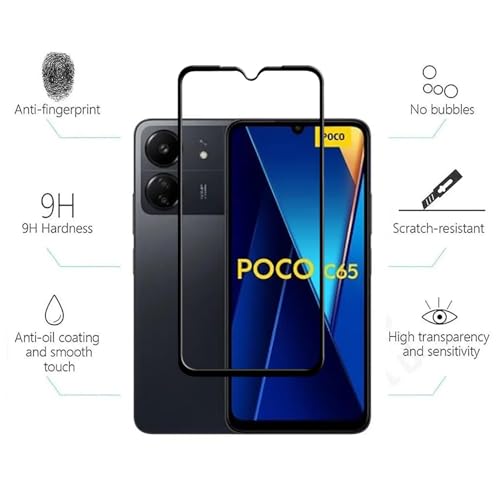 Image of Screen Protector Tempered Glass For Poco C65 / Redmi 13C 4G Cellphone With Easy Installation Kit