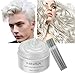 Temporary Hair Color Wax Dye,Hair Spray Color, Natural Hair Wax Color, Kids Temporay Hair Wax Dye Ash for Halloween Cosplay,Party,Masquerade (White, 120g)