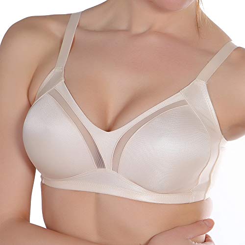 Preisvergleich Produktbild miorre Damen Minimizer BH ohne Bügel (90 B, Beige)