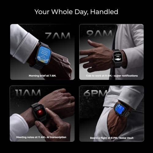 Noise New Launch ColorFit Ultra 4 Smartwatch with BT Calling, 1.96" AMOLED Always-On Display, AI Transcription & Voice Commands, Metal Body, 10m Water Resistant, Heart Rate Monitor (Jet Black) - Image 6