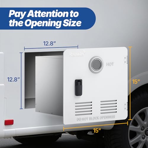 Image of Ranein 15 x 15 Inches RV Water Heater Black Door. ONLY Door kit for Ranein RV water heaters