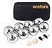Homewit 8 Boules Set mit 2 Holzkugeln, 2 Abstandsmesser, 1 Boules-Kugel Magnetvorrichtung & Luxuriöser Tragetasche, Vier Texturen Eisen Chrom Boule Kugeln für Outdoor Spaß,Sport Spiel
