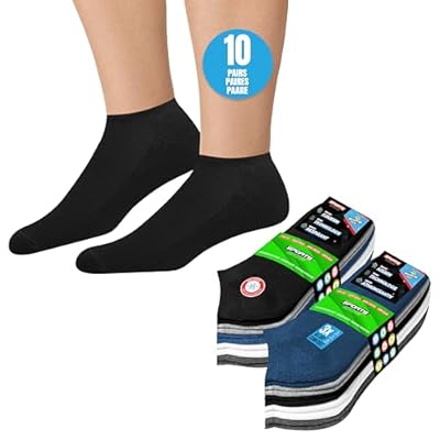 SOXCO 10 Pares Calcetines Tobilleros Mujer Hombre Verano Calcetines Cortos Bajos  paquete de 10  EU 39-42  Multicolor 
