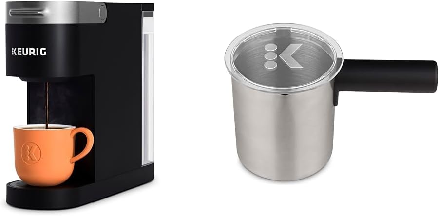 Keurig K- Slim Single Serve K-Cup Pod Coffee Maker, Multistream Technology, Black & Brewer Cleanse Kit For Maintenance Includes Descaling Solution & Rinse Pods