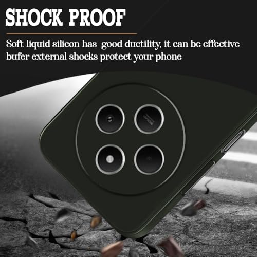 Image of Back Cover | Full Camera Protection | Premium Liquid Silicon Case | Flexible Bumper Case for Mi Redmi A4 5G / 14C 5G / 14R 5G / Poco C75 5G / M7 5G (Military Green)