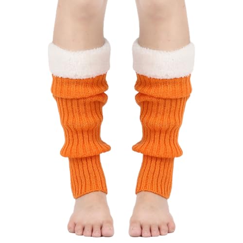 Image of Winter Leg Warmers for Women and Girls Warm Knitted Socks Knitted Wool Crochet Long Boot Socks New Year's Day Socks Christmas Socks