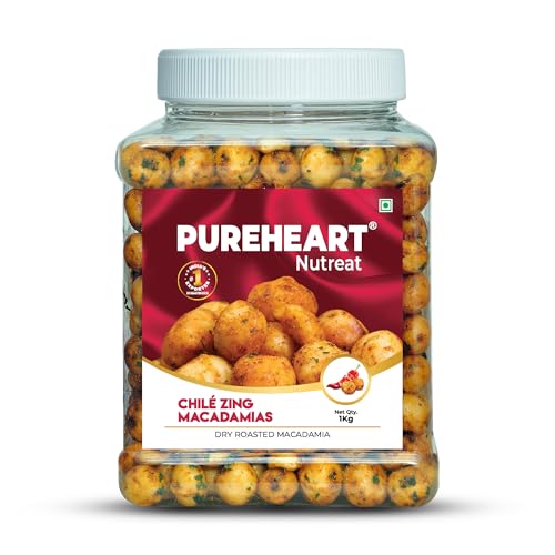 Image of PUREHEART Nutreat Chile Zing Australian Macadamias - Spicy Roasted Macadamia Nuts | Buttery Crunch Snack | 1000g | Gluten-Free & Keto-Friendly