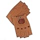 Harssidanzar Herren Fingerless Half Finger Leder Fahrhandschuhe Lammfell Ungefüttert Upgrade GM032EU, Bräunen, GrößeL