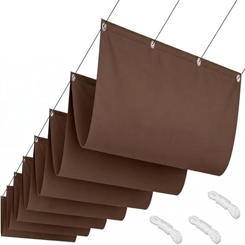 Voile ombrage rétractable 150x250 en polyester de qualité supérieure marron - 2