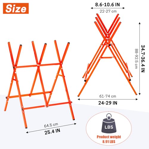 Chevalet de travail réglable pour couper les bûches de 27 cm sans fatigue