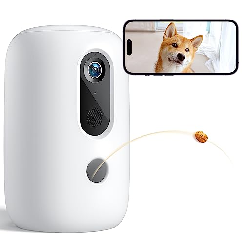 faroro 2K Pet Camera with Treat Dispenser, 5G WiFi Dog Camera with Speaker, Phone App, 2-Way Audio, Night Vision, Motion Alerts for Treat Tossing and Monitoring Your Pet Remotely