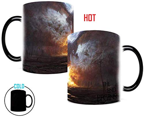 GulfDealz Game Of Thrones Tea & Coffee Cup Ice & Fire Color Changing Cup By Heat, Ceramic - Black