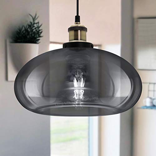 Long Life Lamp Company Modern Vintage Glass Dome Ceiling Pendant Light Shade Grey Antique Holder M0198-F - Cosy Home Interiors Long Life Lamp Company Modern Vintage Glass Dome Ceiling Pendant Light Shade Grey Antique Holder M0198-F - Image 4