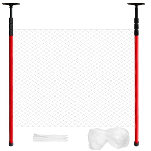 XYDDXBS Katzennetz für Balkon mit Stangen – Ohne Bohren montierbar, Aluminium Teleskopstangen 120–300 cm, Sicherer Katzenschutz & stabile Befestigung