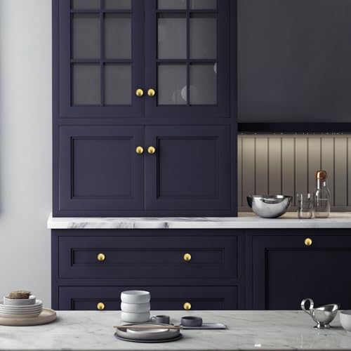 Image of Ravinte 20 Pack Gold Round Zinc Cabinet Brass Knobs for Kitchen Bathroom Closet Dresser Cabinets