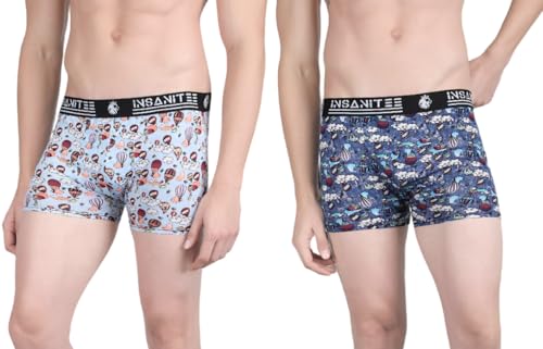 Image of Men's Extra Thin Elastic Nylon Underwear Long Comfortable Breathable Comfort All Over Printed Design Boxer