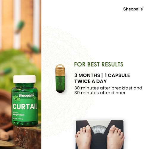 Image of Sheopals Curtail Fat Burner - 60 Veg Capsules (3 Packs) | Advanced Weight Support Management Supplement for Men & Women | With Ajwain, Ashwagandha, Lavang, Triphala & Herbal Extracts