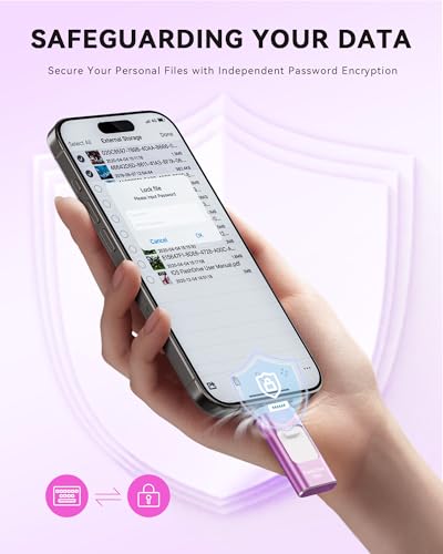 Image of Apple MFi Certified 256GB Flash Drive for iPhone Thumb Drive Photo Stick, USB Memory Stick iPhone Flash Drive for Photos Videos, High Speed Jump Drive Compatible for iPhone /iPad /Android /PC (Purple)