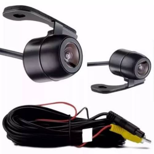 Kit Camera de re automotiva estacionamento borboleta universal 2x1 colorida visao noturna