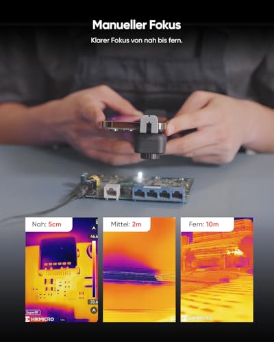 HIKMICRO Mini2W Drahtlose Wärmebildkamera 512×384 SuperIR, iOS/Android, 256x192 IR-Auflösung, Thermalkamera mit visueller Kamera, Manueller Fokus, für Telefon/Tablet/PC Windows