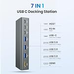 Support d'ordinateur portable Tounee avec hub USB-C détachable, chargement PD 100W, HDMI 4K@60Hz, ports USB-A et USB-C 3.0, port hôte, support d'ordinateur portable ergonomique en aluminium pour ordinateurs de 10 à 17 po, MacBook et plus (gris)
