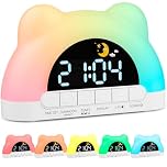 PENYUY Sunrise Alarm Clock, Kids Alarm Clock for Sleep Training with 11 RGB Color Lights & 3 Levels of Brightness Adjustable, Dual Alarms, LED OK to Wake Clock for Girls Boys Teens Heavy Sleepers