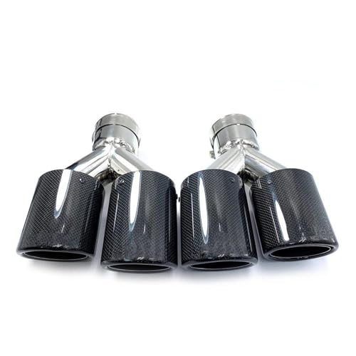 Tubo de escape universal para coche punta cola doble de acero inoxidable ID 67mm OD 114mm