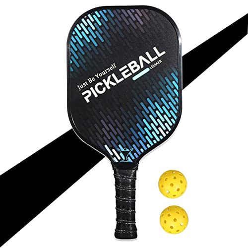 Pagaie de pickleball en graphite de haute qualite avec finition carbone - 2